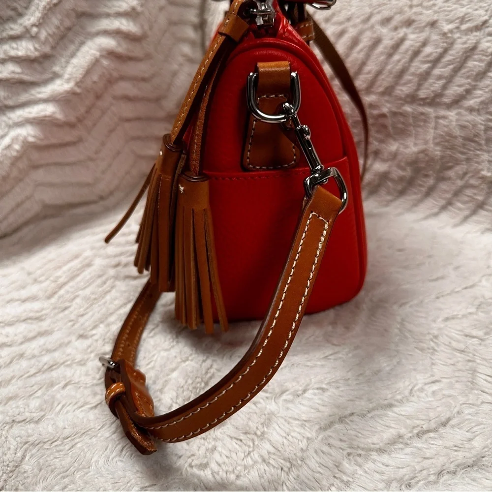 Dooney & Bourke Orange & Tan Detachable Strap Satchel, NWOT + Dust Bag - Picture 5 of 12